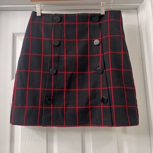 LOFT Black and Red Classy Checkered Mini Skirt Sz 4 
Casual/ workday